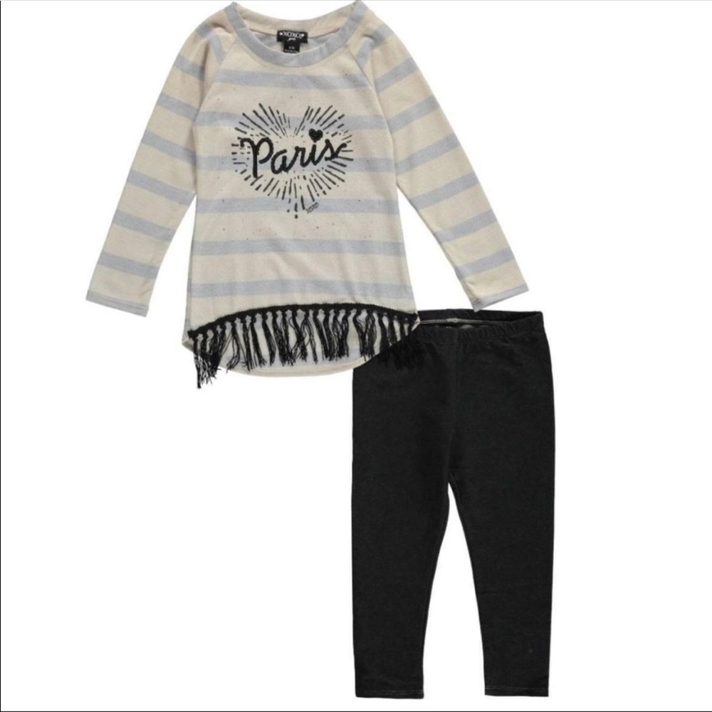 Girls PARIS glitter sequin outfit size 4